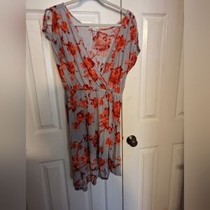 One Clothing size large, blue and red floral dress
